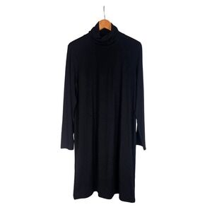 J.Jill Black Large‎ Long Sleeve Turtleneck Dress Casual Minimalist Style NWT